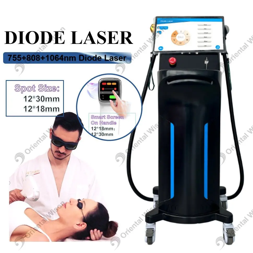 Dobbelthåndtag 755 808 1064 DIODE LASER Hårfjernelse